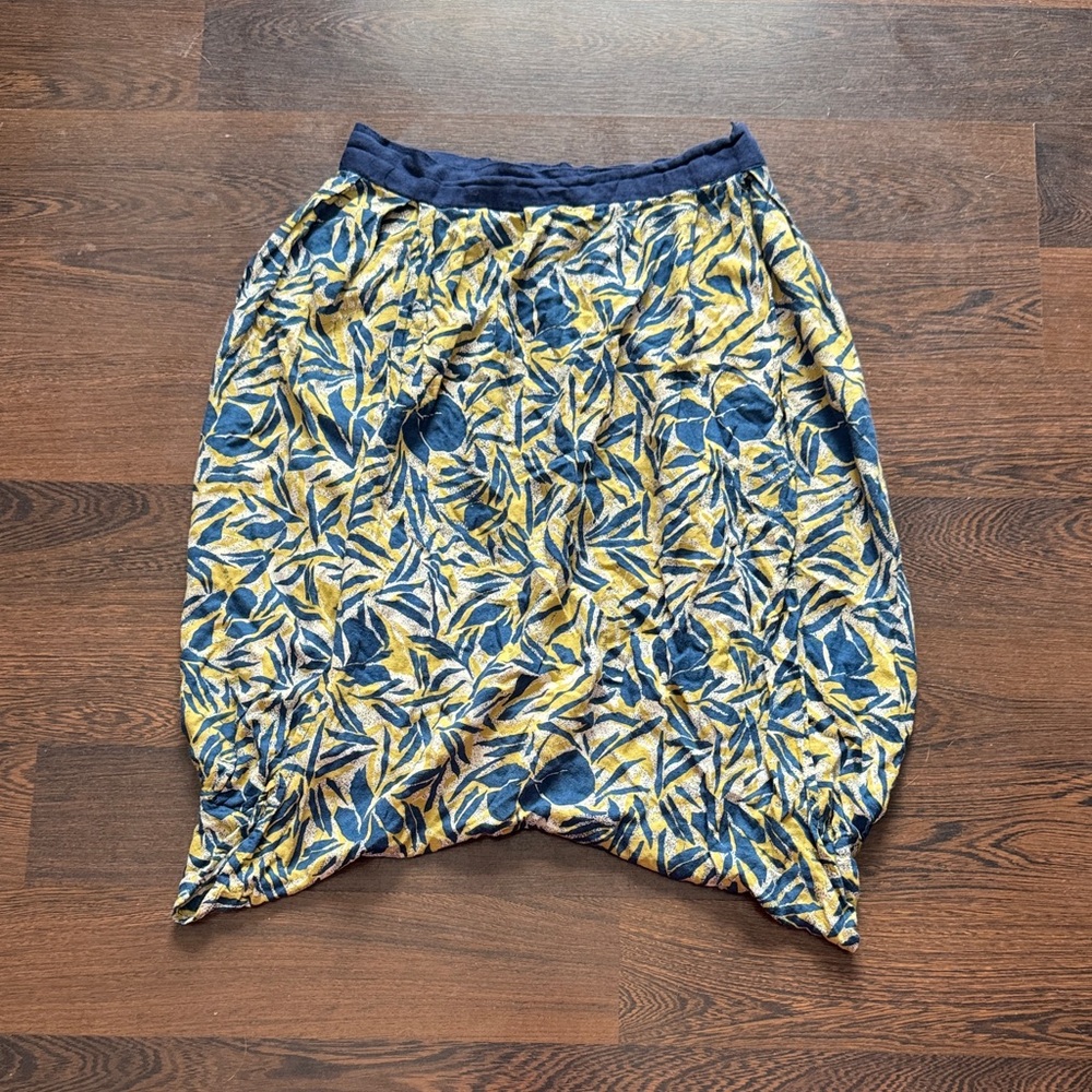 Cameo Wrap Skort Sarong Style Yellow Blue US 4